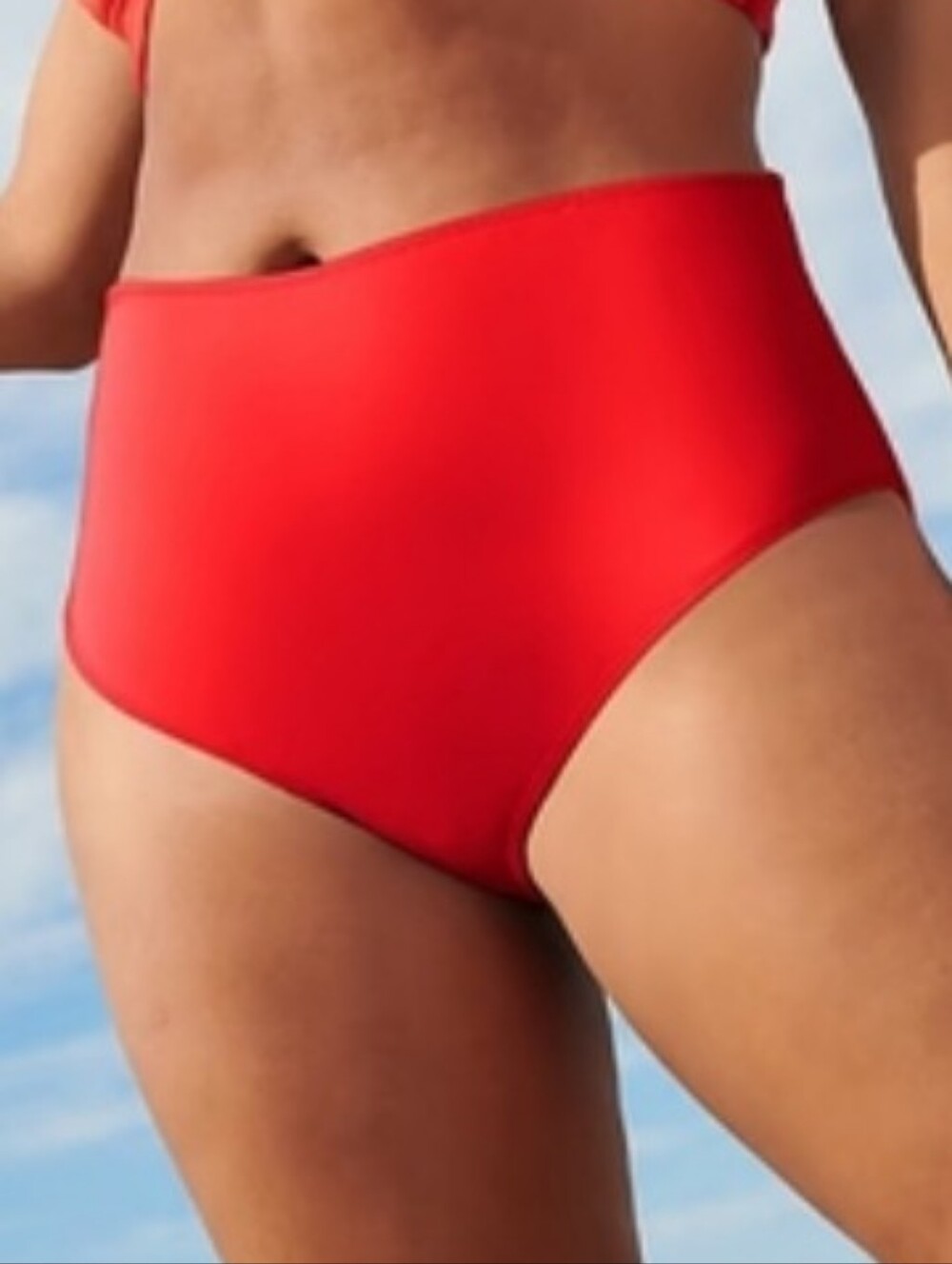 Victoria's secret pink swim high waist bikini bottom RED LARGE